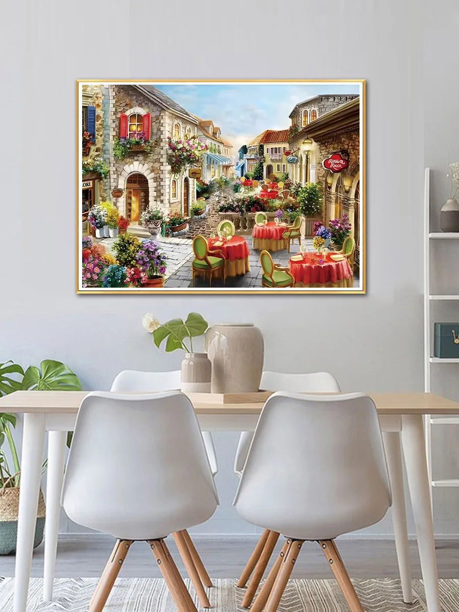 Punto de Cruz: Pasillo Florido Street - 68x51cm