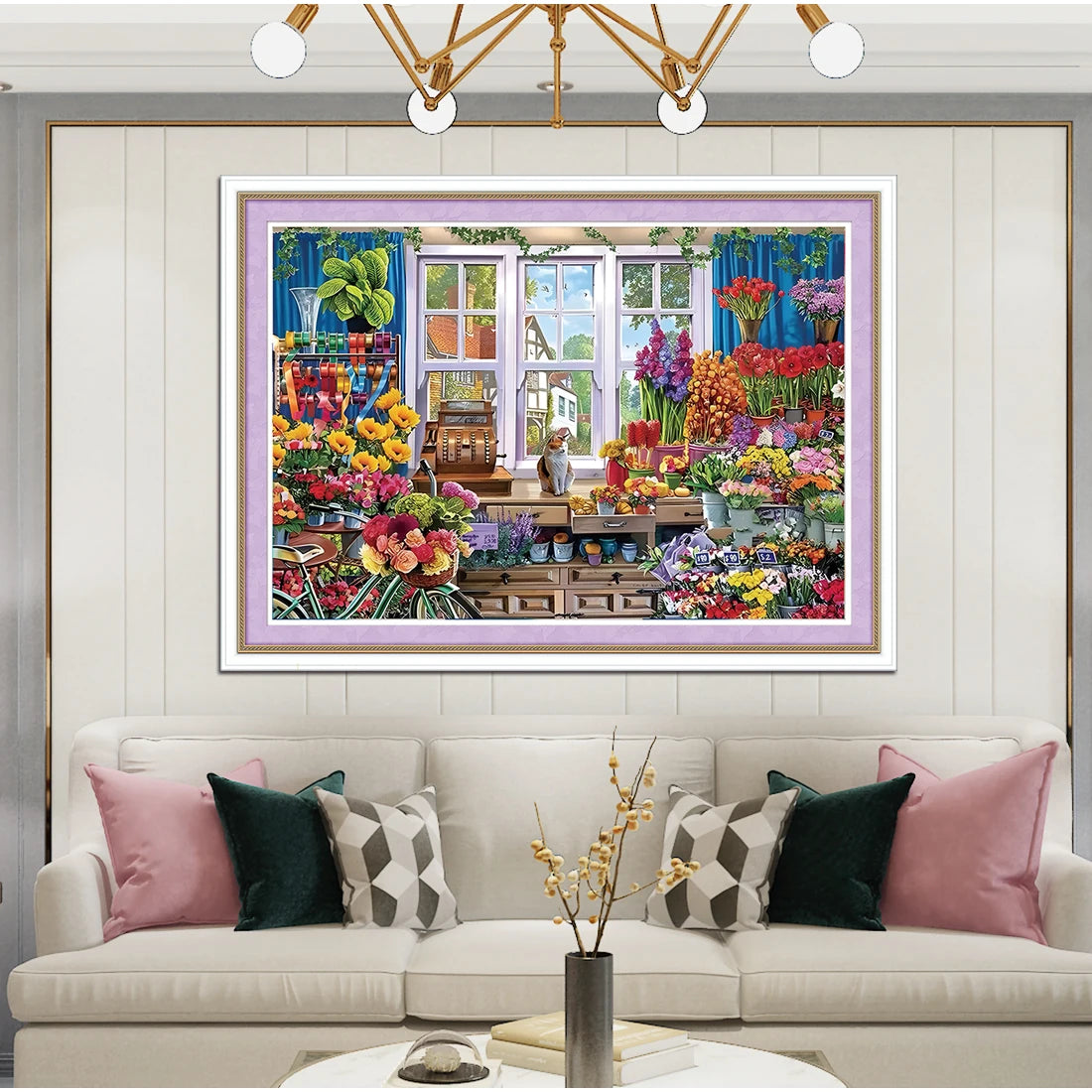 Punto de Cruz: Picturesque Blooms - 97x70cm