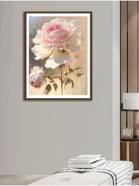 Punto de Cruz: Elegancia Flores y Hilos - 60x47cm