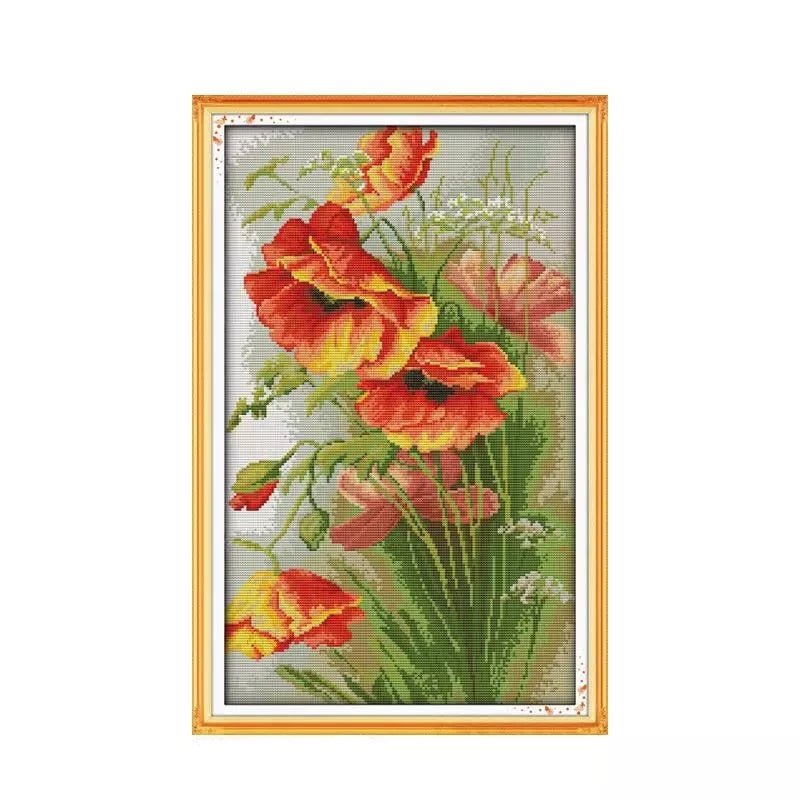 Bellezas de Flores de Amapola - 50x33cm - Coral Artes - MX